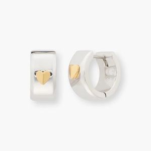 Kate Spade Gold and Silver Huggies Heart Earrings